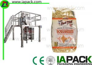 Punch Grain Packaging Machine 1500 Watt ໂດຍອັດຕະໂນມັດດ້ວຍ Multihead Weigher