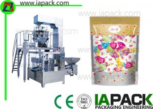 Zipper Pouch Packing Machinery Stand-up Zipper Pouch Rotary Packing Machine ສໍາລັບເຂົ້າຫນົມອົມ